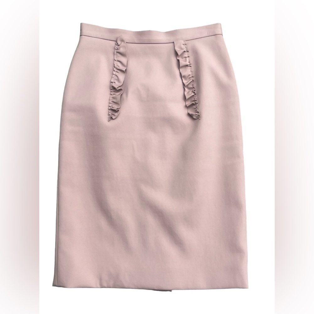 MIU MIU Miu Miu Beige Ruffle Detail Pencil Skirt - Picture 5 of 7